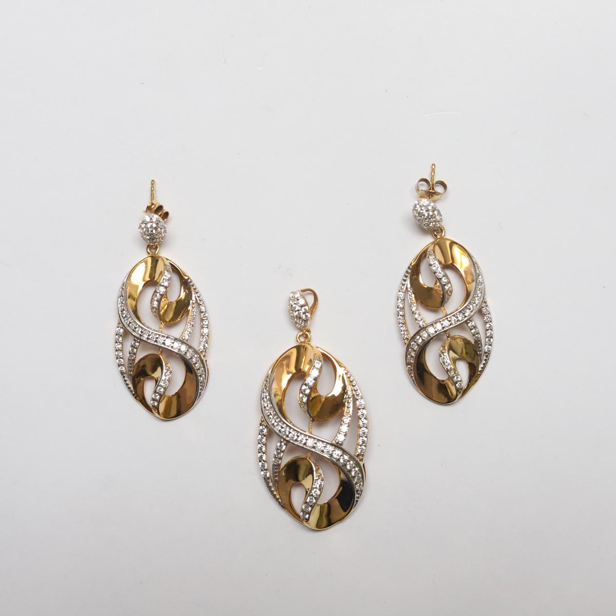 Frosting Gold Plated Oval S Shaped Filigree Pendent Set – PM Sons ...